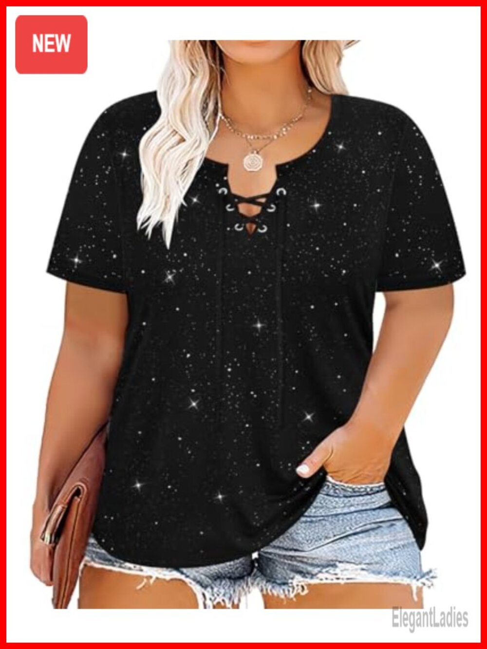Plus Size V Neck Short Sleeve Tunic Tops Soft Stretch Summer